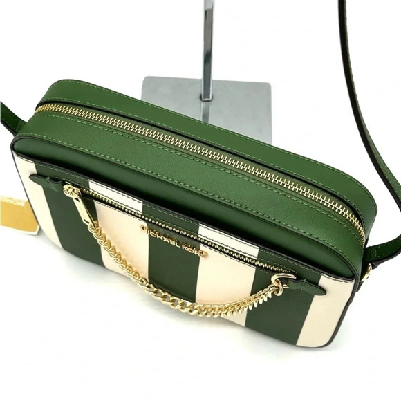 Michael Kors Large EW Zip Chain Crossbody Bag & ZA Card Case Wallet Fern Green - Picture 7 of 15